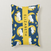 羊のパターン,眠っている羊,月,あなたの名前 アクセントクッション (正面(垂直))