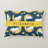 羊のパターン,眠っている羊,月,あなたの名前 アクセントクッション (裏面)