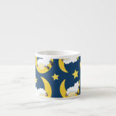 羊のパターン,眠っている羊,月,あなたの名前 エスプレッソカップ (正面)