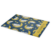 羊のパターン,眠っている羊,月,あなたの名前 カッティングボード (角)