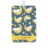 羊のパターン，眠っている羊，月，あなたの名前 カーエアーフレッシュナー (裏面)