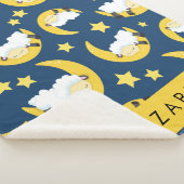 羊のパターン,眠っている羊,月,あなたの名前 シェルパブランケット (3/4)