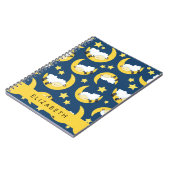 羊のパターン,眠っている羊,月,あなたの名前 ノートブック (左側)