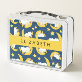 羊のパターン,眠っている羊,月,あなたの名前 メタルランチボックス (裏面)