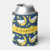 羊のパターン，眠っている羊，月，あなたの名前 缶クーラー (缶正面)