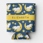 羊のパターン，眠っている羊，月，あなたの名前 缶クーラー (正面)