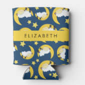 羊のパターン，眠っている羊，月，あなたの名前 缶クーラー (裏面)