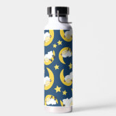 羊のパターン，眠っている羊，月，星 ウォーターボトル (左面)