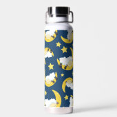 羊のパターン，眠っている羊，月，星 ウォーターボトル (背面)