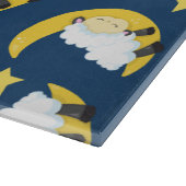 羊のパターン，眠っている羊，月，星 カッティングボード (角)