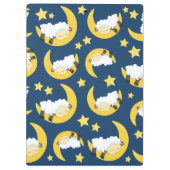 羊のパターン，眠っている羊，月，星 クリップボード (裏面)