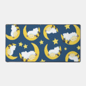 羊のパターン，眠っている羊，月，星 デスクマット (正面)