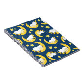 羊のパターン，眠っている羊，月，星 ノートブック (右側)