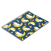 羊のパターン，眠っている羊，月，星 ノートブック (左側)