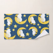 羊のパターン，眠っている羊，月，星 バスタオルセット (ハンドタオル)