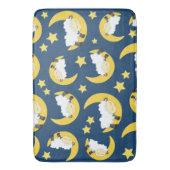 羊のパターン，眠っている羊，月，星 バスマット (正面縦)