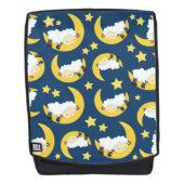 羊のパターン，眠っている羊，月，星 バックパック (正面)