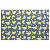 羊のパターン，眠っている羊，月，星 ファブリック (ファットクウォーター)