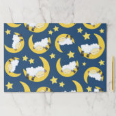 羊のパターン，眠っている羊，月，星 ペーパーパッド (インサイチュ)