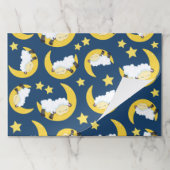 羊のパターン，眠っている羊，月，星 ペーパーパッド (折り畳み)