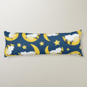 羊のパターン，眠っている羊，月，星 ボディピロー (裏面)