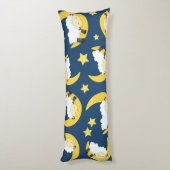 羊のパターン，眠っている羊，月，星 ボディピロー (裏面 (縦))