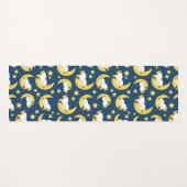 羊のパターン，眠っている羊，月，星 ヨガマット (正面(横))