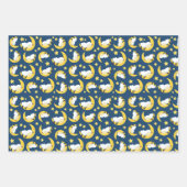 羊のパターン,眠っている羊,月,星 ラッピングペーパーシート (正面3)