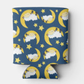 羊のパターン，眠っている羊，月，星 缶クーラー (裏面)