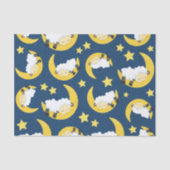 羊のパターン，眠っている羊，月，星 薄葉紙 (正面)