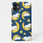 羊のパターン,眠っている羊,月,星 Case-Mate iPhoneケース (裏面)