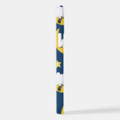 羊のパターン，眠っている羊，月，星 iPhoneケース (右側面)