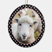 羊のパーソナライズされた陶芸オーナメント セラミックオーナメント (左)