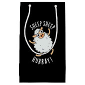 羊のヒツジおもしろいグレイ動物プンダークBG スモールペーパーバッグ (正面)