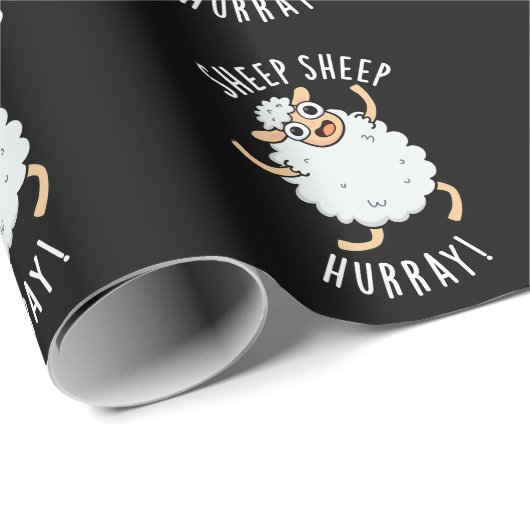 羊のヒツジおもしろいグレイ動物プンダークBG ラッピングペーパー (ロールコーナー)