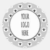 羊のプリント/繊維芸術家あなたのロゴ ラウンドシール (正面)