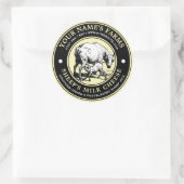 羊のミルクチーズヴィンテージラベルテンプレート ラウンドシール (バッグ)