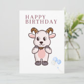 羊のユーモアあふれる誕生日カード 招待状 (スタンド正面)