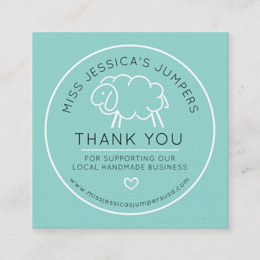 羊のロゴをニット ロイヤリティカード (正面)