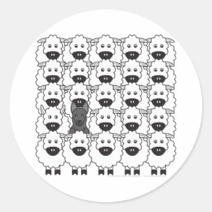 羊の中のドイツの羊飼い犬 ラウンドシール