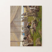 羊の剪断試合、1875年アイレ・クロウ ジグソーパズル (縦)