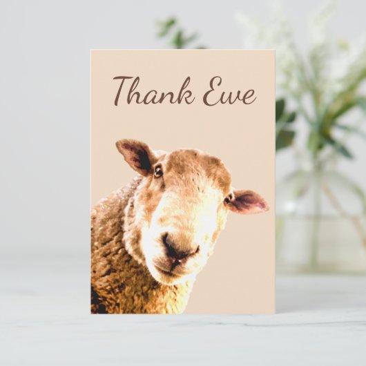 羊の動物のユーモアをありがとう サンキューカード (スタンド正面)