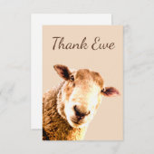 羊の動物のユーモアをありがとう サンキューカード (正面/裏面)