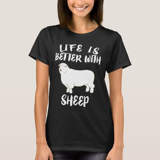 羊の動物の方が生きがいが好い Tシャツ (正面)
