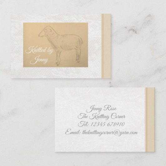 羊の名刺で編んだ 名刺 (正面/裏面)