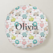 羊の名前ベビー円枕 ラウンドクッション (裏面)