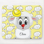 羊の太陽の雲イエローマウスパッド！マウスパッド マウスパッド (正面)
