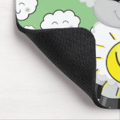 羊の太陽の雲グリーンマウスパッド!マウスパッド マウスパッド (コーナー)