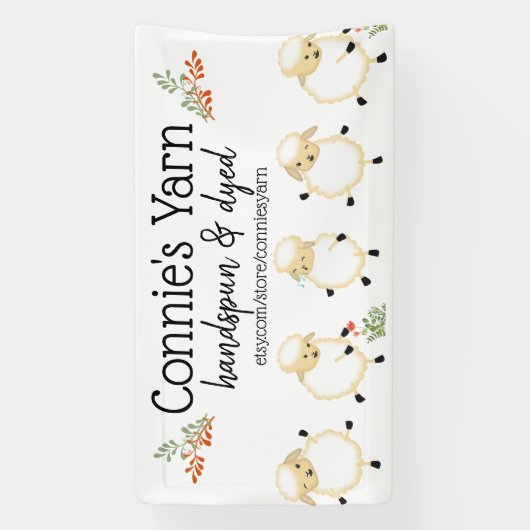 羊の子羊の編み物クロチェットホームズプンクラフトショー 横断幕 (縦)