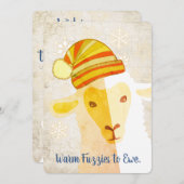 羊の帽子の編み物かぎ手工芸品クリスマスカード シーズンカード (正面/裏面)